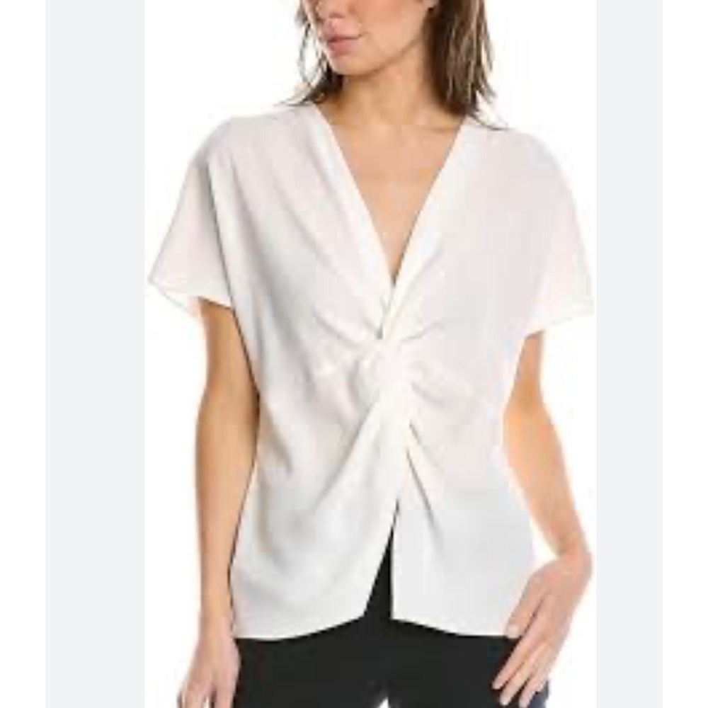 Trina Turk‎ women's merriment blouse short sleeve, twist front design XS/S NWT